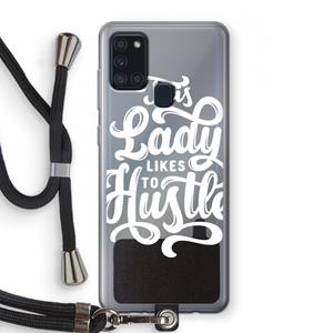 CaseCompany Hustle Lady: Samsung Galaxy A21s Transparant Hoesje met koord