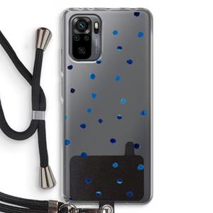 CaseCompany Blauwe stippen: Xiaomi Redmi Note 10 Pro Transparant Hoesje met koord