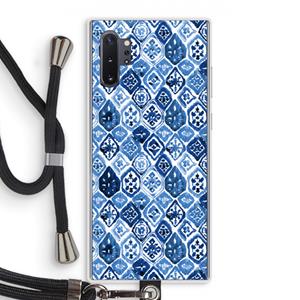 CaseCompany Blauw motief: Samsung Galaxy Note 10 Plus Transparant Hoesje met koord