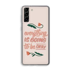 CaseCompany Optimistic flower girl: Samsung Galaxy S21 Plus Transparant Hoesje