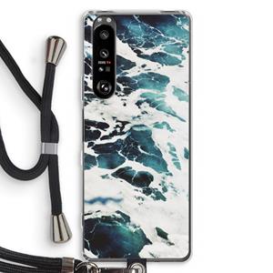 CaseCompany Golven: Sony Xperia 1 III Transparant Hoesje met koord