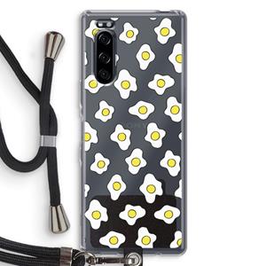 CaseCompany Spiegeleitjes: Sony Xperia 5 Transparant Hoesje met koord