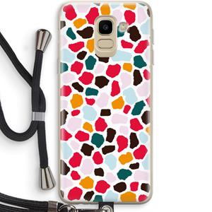 CaseCompany Colored Giraffe: Samsung Galaxy J6 (2018) Transparant Hoesje met koord