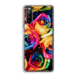 CaseCompany Neon bloemen: Sony Xperia 10 III Transparant Hoesje