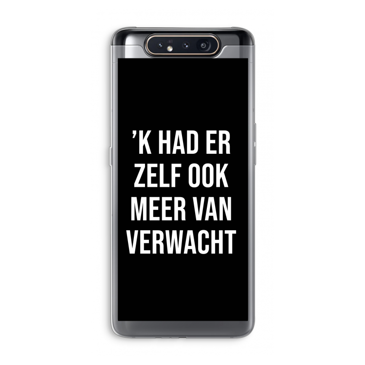 CaseCompany Meer verwacht - Zwart: Samsung Galaxy A80 Transparant Hoesje