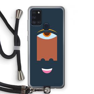 CaseCompany Mono M: Samsung Galaxy A21s Transparant Hoesje met koord
