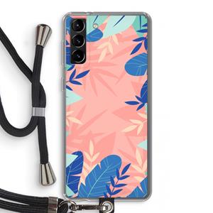 CaseCompany Tropisch: Samsung Galaxy S21 Plus Transparant Hoesje met koord