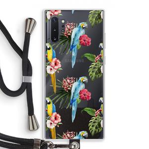 CaseCompany Kleurrijke papegaaien: Samsung Galaxy Note 10 Plus Transparant Hoesje met koord