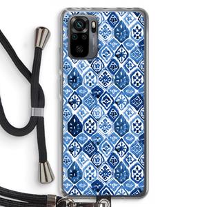CaseCompany Blauw motief: Xiaomi Redmi Note 10 Pro Transparant Hoesje met koord