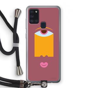 CaseCompany Mono V: Samsung Galaxy A21s Transparant Hoesje met koord