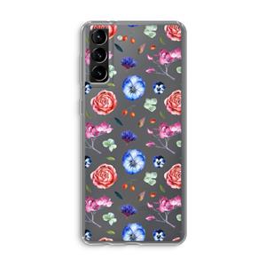 CaseCompany Bloemetjes: Samsung Galaxy S21 Plus Transparant Hoesje