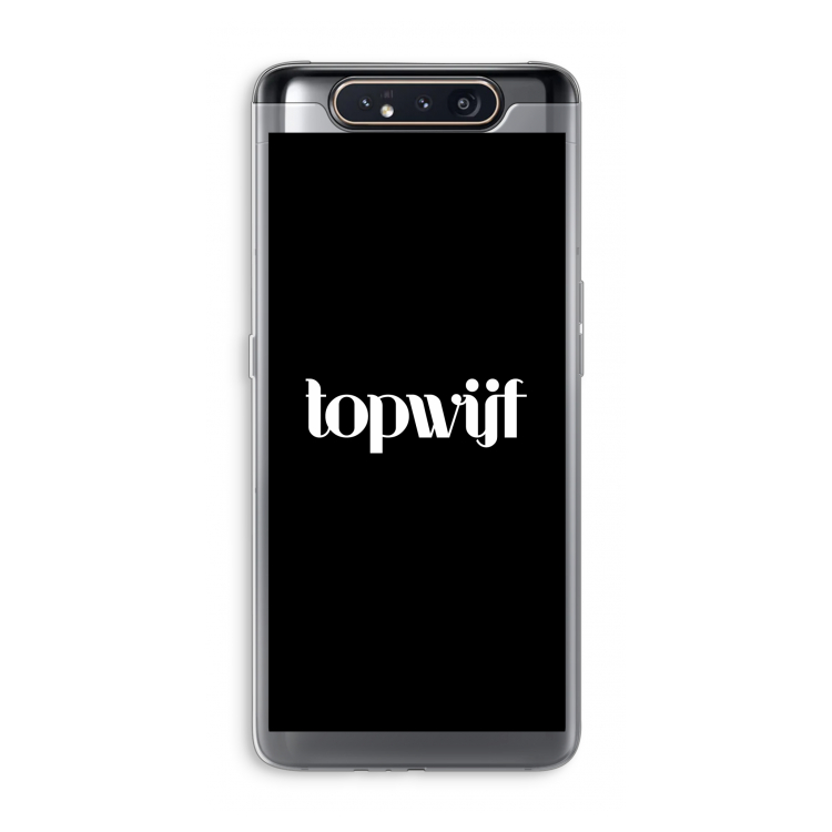CaseCompany Topwijf Zwart: Samsung Galaxy A80 Transparant Hoesje