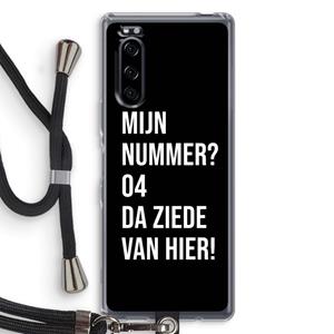 CaseCompany Da ziede van hier - Zwart: Sony Xperia 5 Transparant Hoesje met koord