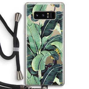 CaseCompany Bananenbladeren: Samsung Galaxy Note 8 Transparant Hoesje met koord
