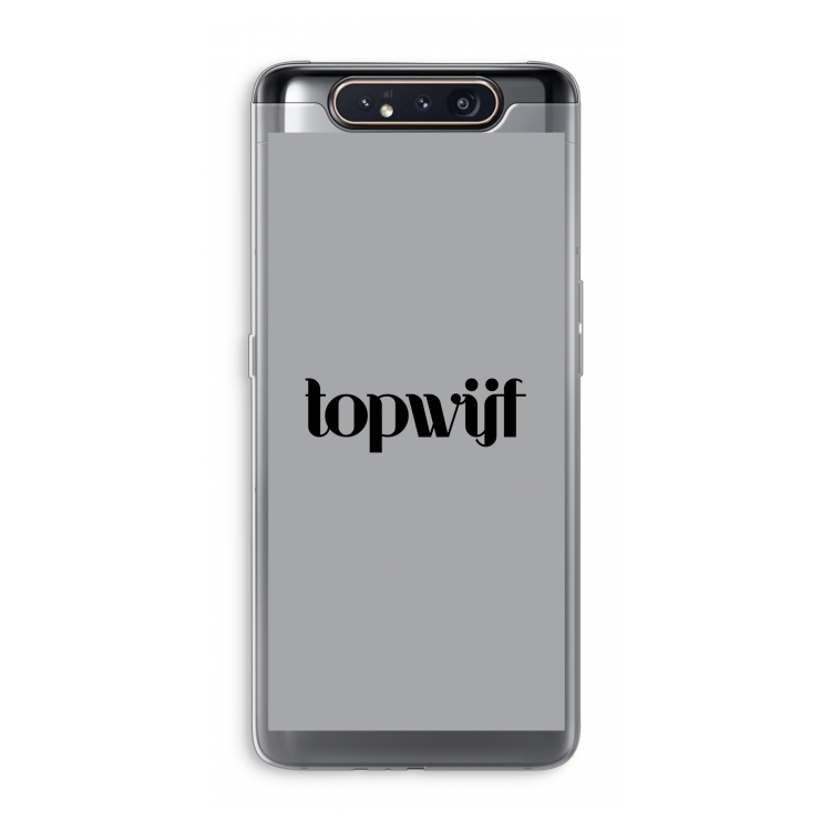 CaseCompany Topwijf Grijs Zwart: Samsung Galaxy A80 Transparant Hoesje