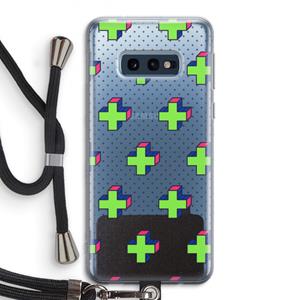 CaseCompany 8-bit N°10: Samsung Galaxy S10e Transparant Hoesje met koord