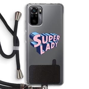 CaseCompany Superlady: Xiaomi Redmi Note 10 Pro Transparant Hoesje met koord
