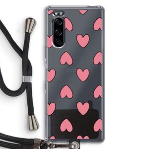 CaseCompany Ondersteboven verliefd: Sony Xperia 5 Transparant Hoesje met koord