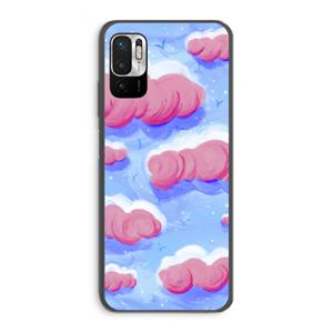 CaseCompany Roze wolken met vogels: Xiaomi Redmi Note 10 5G Transparant Hoesje