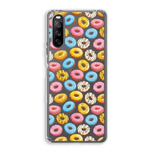 CaseCompany Pink donuts: Sony Xperia 10 III Transparant Hoesje