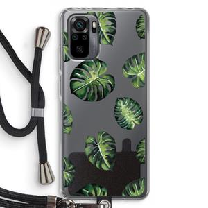 CaseCompany Tropische bladeren: Xiaomi Redmi Note 10 Pro Transparant Hoesje met koord