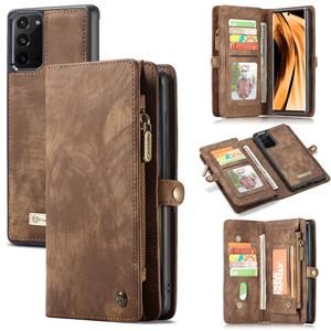 Caseme vintage 2 in 1 portemonnee hoes - Samsung Galaxy Note 20 - Bruin