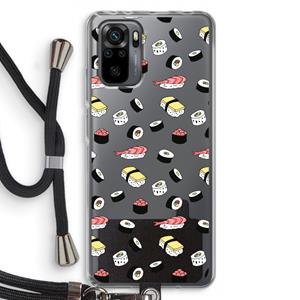 CaseCompany Sushi time: Xiaomi Redmi Note 10 Pro Transparant Hoesje met koord