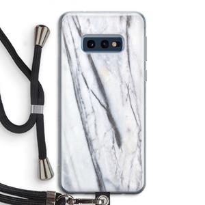 CaseCompany Gestreepte marmer: Samsung Galaxy S10e Transparant Hoesje met koord