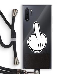 CaseCompany Middle finger black: Samsung Galaxy Note 10 Plus Transparant Hoesje met koord