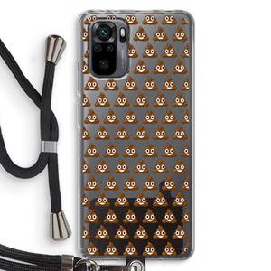 CaseCompany Poop emoji: Xiaomi Redmi Note 10 Pro Transparant Hoesje met koord