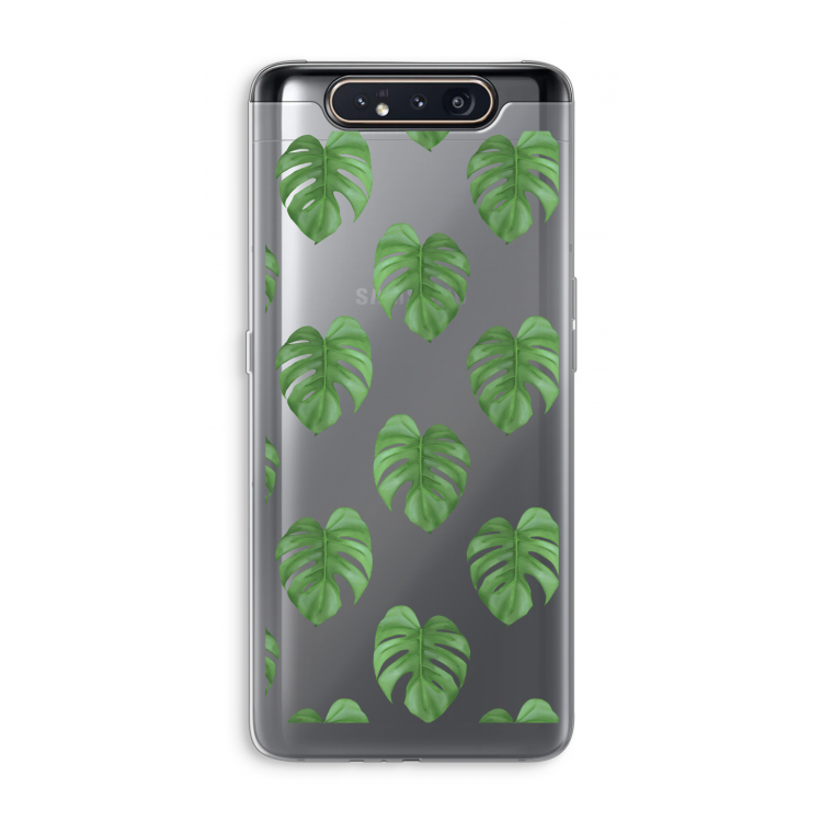 CaseCompany Monstera leaves: Samsung Galaxy A80 Transparant Hoesje