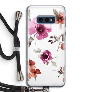 CaseCompany Geschilderde bloemen: Samsung Galaxy S10e Transparant Hoesje met koord