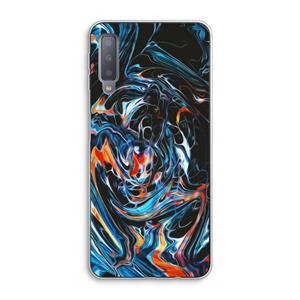 CaseCompany Black Unicorn: Samsung Galaxy A7 (2018) Transparant Hoesje