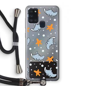 CaseCompany Manta: Samsung Galaxy A21s Transparant Hoesje met koord