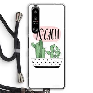 CaseCompany I love cacti: Sony Xperia 1 III Transparant Hoesje met koord