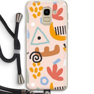 CaseCompany Abstract: Samsung Galaxy J6 (2018) Transparant Hoesje met koord