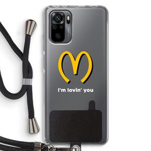 CaseCompany I'm lovin' you: Xiaomi Redmi Note 10 Pro Transparant Hoesje met koord
