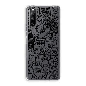CaseCompany Vexx Black Mixtape: Sony Xperia 10 III Transparant Hoesje