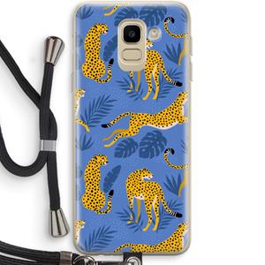 CaseCompany Luipaard: Samsung Galaxy J6 (2018) Transparant Hoesje met koord