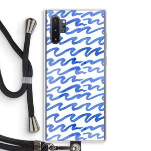 CaseCompany Blauwe golven: Samsung Galaxy Note 10 Plus Transparant Hoesje met koord