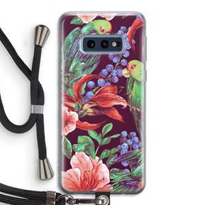 CaseCompany Papegaaien: Samsung Galaxy S10e Transparant Hoesje met koord