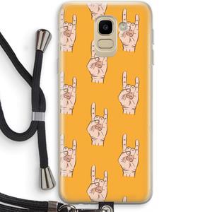 CaseCompany Rock: Samsung Galaxy J6 (2018) Transparant Hoesje met koord