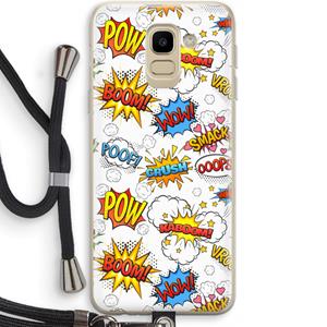 CaseCompany Pow Smack: Samsung Galaxy J6 (2018) Transparant Hoesje met koord