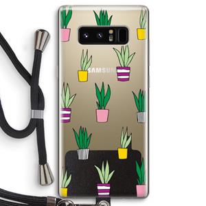 CaseCompany Sanseveria: Samsung Galaxy Note 8 Transparant Hoesje met koord