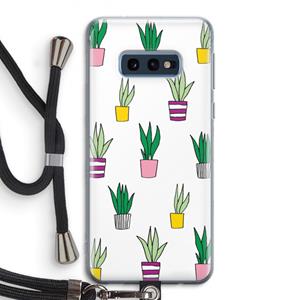CaseCompany Sanseveria: Samsung Galaxy S10e Transparant Hoesje met koord