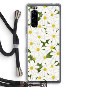 CaseCompany Summer Daisies: Sony Xperia 5 Transparant Hoesje met koord