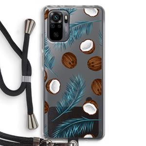 CaseCompany Kokosnoot roze: Xiaomi Redmi Note 10 Pro Transparant Hoesje met koord