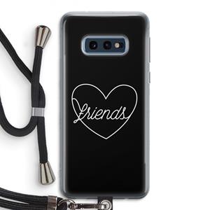 CaseCompany Friends heart black: Samsung Galaxy S10e Transparant Hoesje met koord