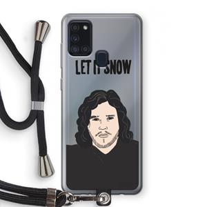 CaseCompany Let It Snow: Samsung Galaxy A21s Transparant Hoesje met koord