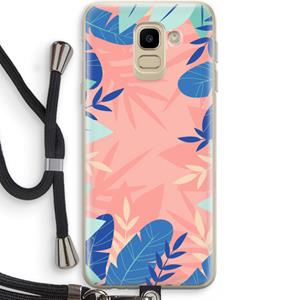 CaseCompany Tropisch: Samsung Galaxy J6 (2018) Transparant Hoesje met koord